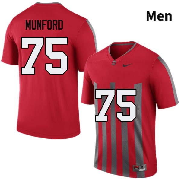 Ohio State Buckeyes Thayer Munford Men's #75 Throwback Authentic Stitched College Football Jersey